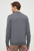 Вовняний светр BOSS чоловічий колір сірий легкий (3650209)