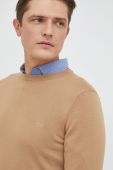 Вовняний светр BOSS чоловічий колір бежевий