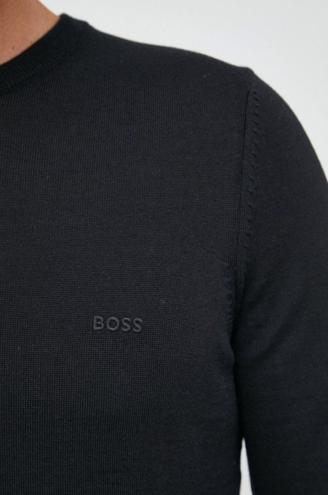 Вовняний светр BOSS чоловічий колір чорний (2666542) фото 5