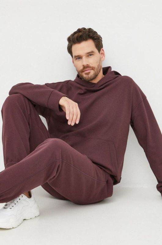 Кофта Sisley чоловіча колір фіолетовий однотонна фото 2