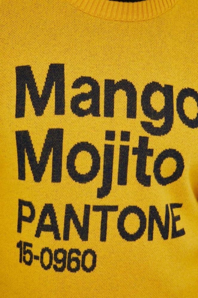 Светр з домішкою вовни United Colors of Benetton X Pantone чоловічий колір жовтий легкий фото 5