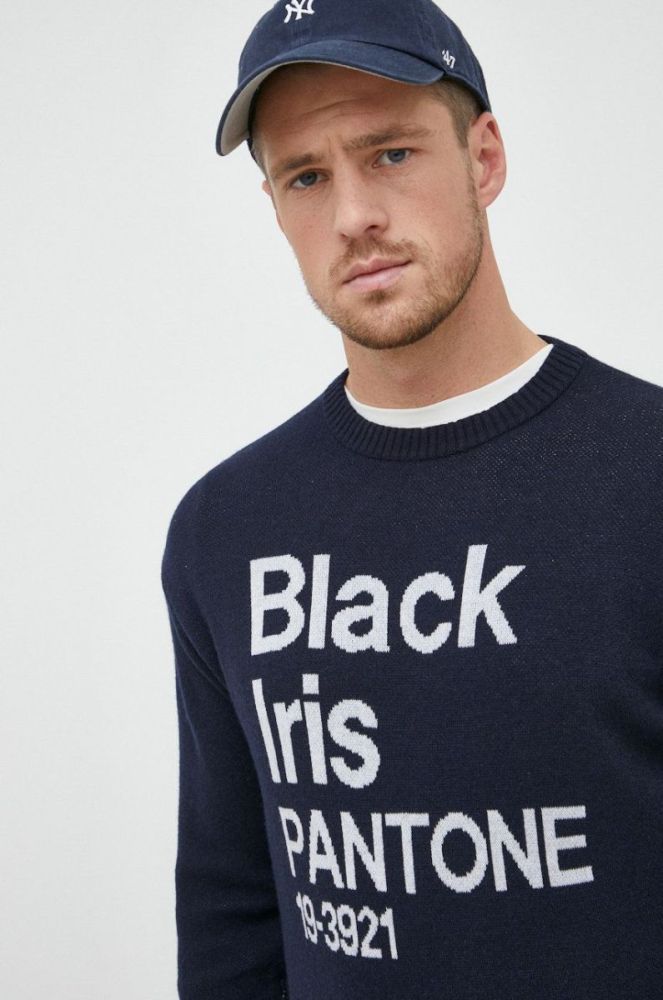 Светр з домішкою вовни United Colors of Benetton X Pantone чоловічий колір синій легкий фото 4