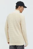 Бавовняний светер Solid чоловічий колір бежевий легкий гольф
