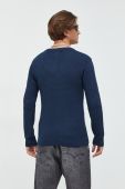 Бавовняний светр Solid чоловічий колір синій легкий