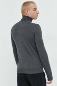 Вовняний светр HUGO чоловічий колір сірий легкий гольф