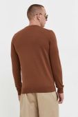 Бавовняний светр HUGO колір коричневий легкий