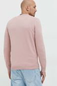 Бавовняний светер HUGO чоловічий колір рожевий легкий