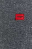 Бавовняний светер HUGO чоловічий колір сірий легкий (2767894)