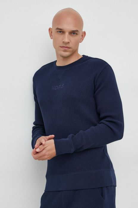 Бавовняна кофта Michael Kors чоловіча колір синій з аплікацією