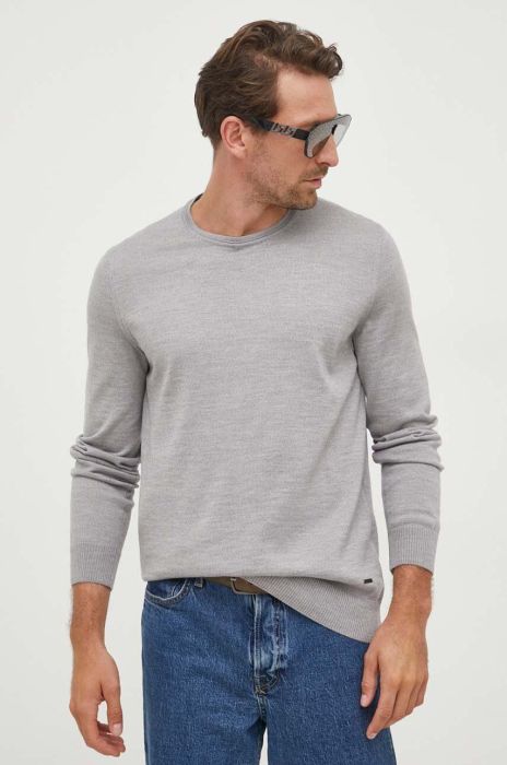 Вовняний светр Joop! чоловічий колір сірий легкий (3517480)