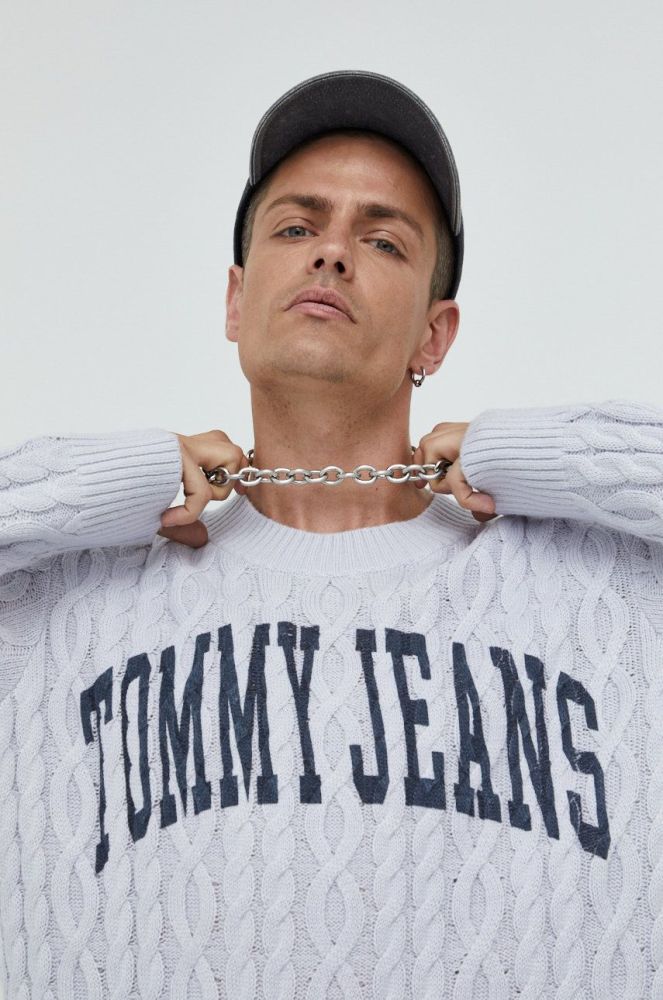 Светр Tommy Jeans чоловічий колір сірий (2666593)