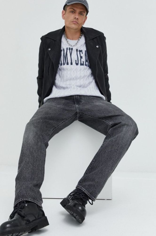 Светр Tommy Jeans чоловічий колір сірий (2666593) фото 2