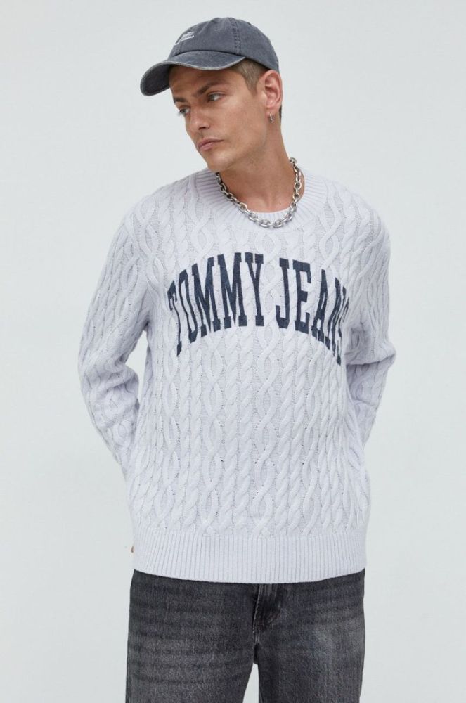Светр Tommy Jeans чоловічий колір сірий (2666593) фото 4