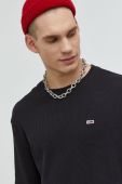 Бавовняний светер Tommy Jeans чоловічий колір чорний легкий