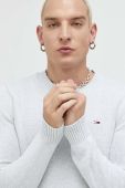 Бавовняний светер Tommy Jeans чоловічий колір сірий