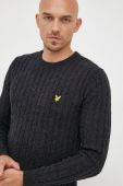 Светр з домішкою вовни Lyle & Scott чоловічий колір чорний легкий