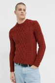 Светр з домішкою вовни Superdry чоловічий колір червоний