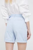 Шорти Tommy Hilfiger жіночі однотонні висока посадка колір блакитний (2478406)