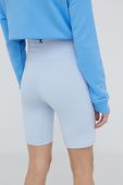 Шорти Tommy Hilfiger жіночі однотонні висока посадка колір блакитний (2421077)