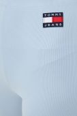 Шорти Tommy Jeans жіночі з аплікацією висока посадка колір блакитний (2501365)