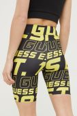 Шорти Guess жіночі колір чорний візерунок висока посадка