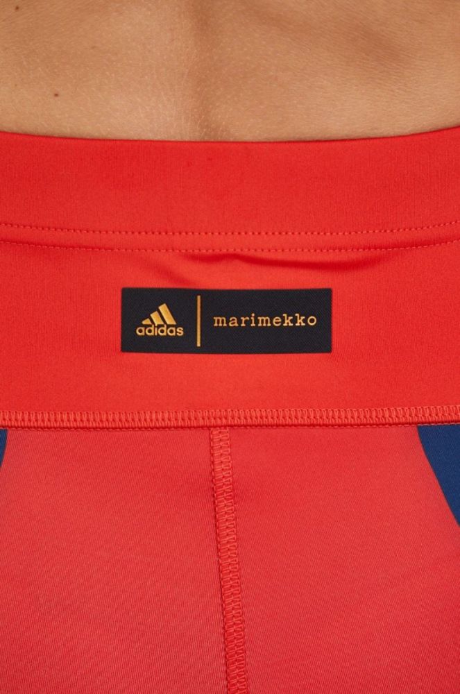 Шорти для бігу adidas Performance Marimekko жіночі колір червоний візерунок висока посадка фото 4