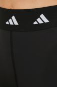 Шорти для тренувань adidas Performance жіночі колір чорний однотонні висока посадка