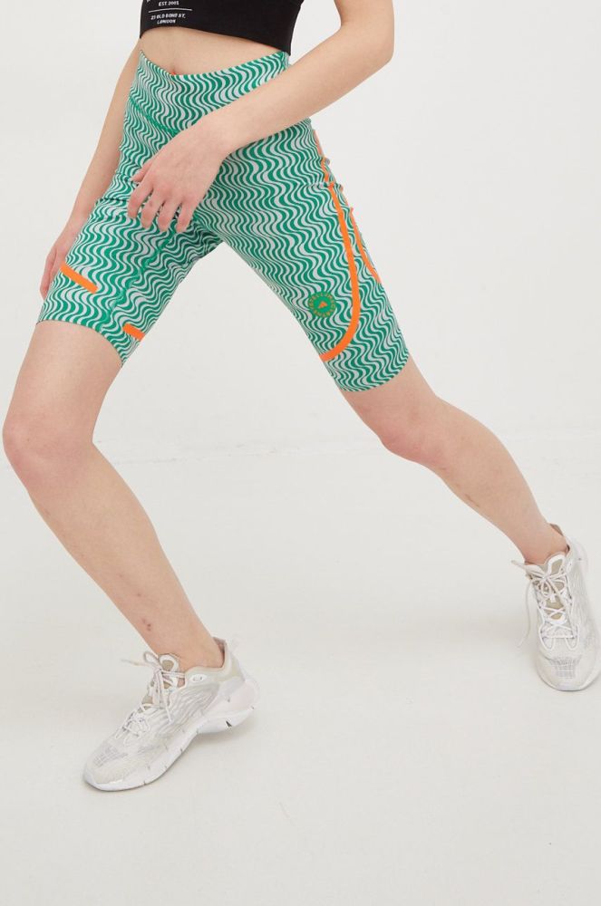 Шорти для тренувань adidas by Stella McCartney Truepurpose жіночі колір зелений візерунок висока посадка
