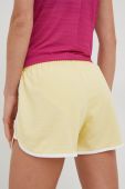 Шорти для бігу adidas Performance Marathon 20 жіночі колір жовтий з аплікацією середня посадка