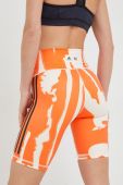 Шорти для тренувань adidas Performance Thebe Magugu жіночі колір помаранчевий візерунок висока посадка