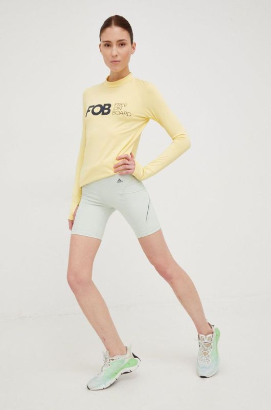 Шорти для тренувань adidas Performance Hiit 45 Seconds жіночі колір зелений однотонні висока посадка фото 2