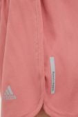 Шорти для бігу adidas Performance жіночі колір рожевий однотонні висока посадка