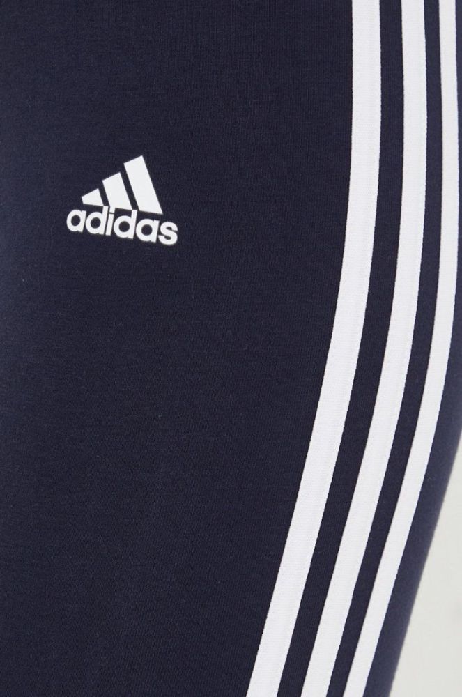 Шорти adidas жіночі колір синій з аплікацією середня посадка фото 4