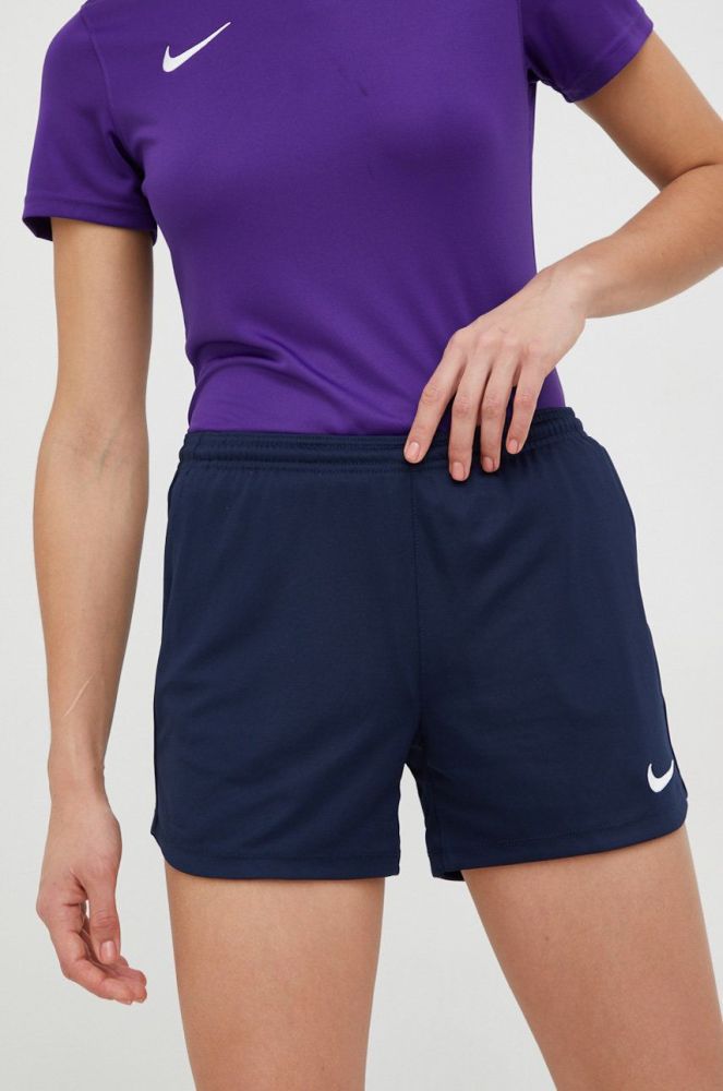 Шорти для тренувань Nike Park 20 жіночі колір сірий однотонні висока посадка
