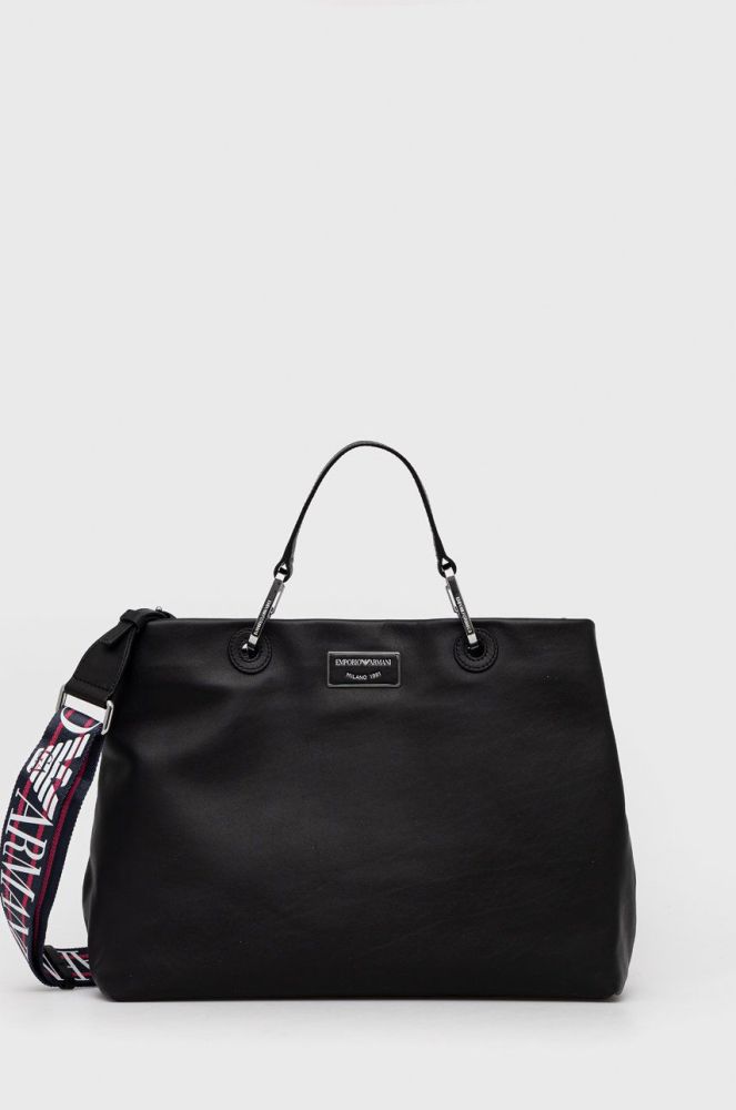 Шкіряна сумочка Emporio Armani колір чорний (2532258)
