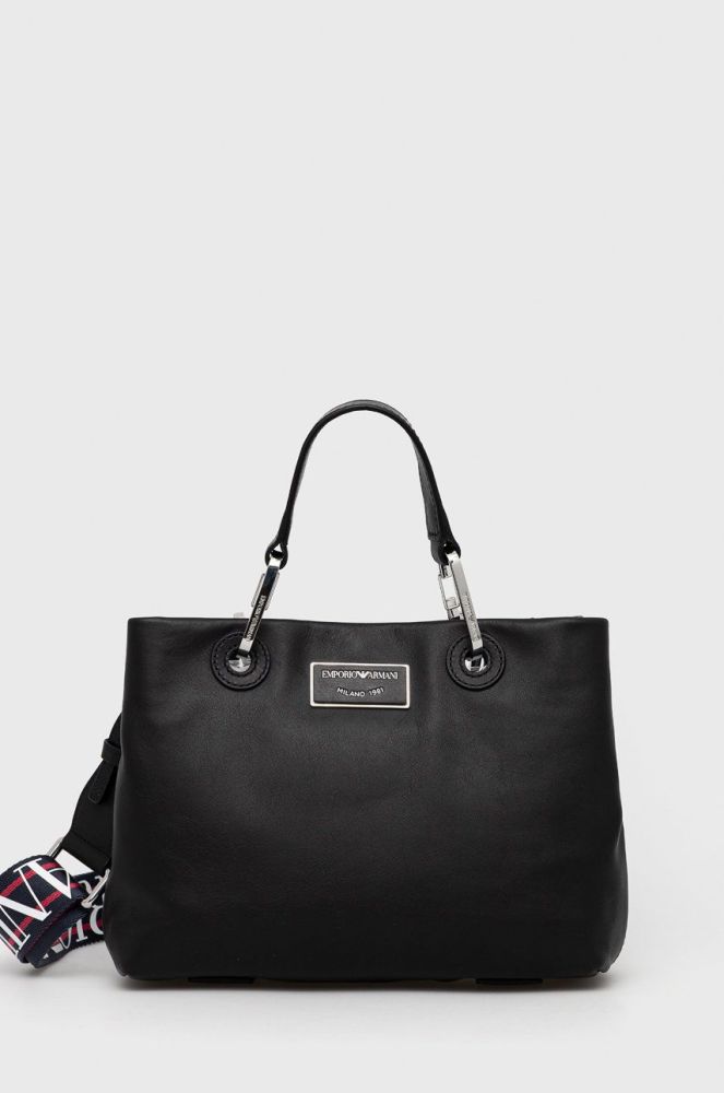 Шкіряна сумочка Emporio Armani колір чорний (2532260)