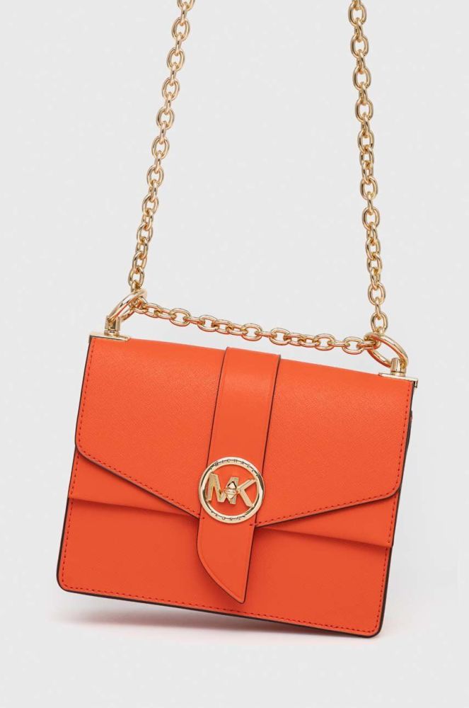 Шкіряна сумочка MICHAEL Michael Kors колір помаранчевий (3048705)