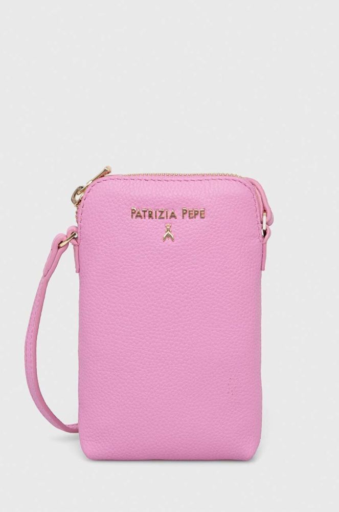 Шкіряна сумка Patrizia Pepe колір рожевий (3517493)