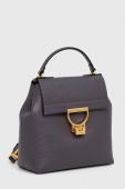 Шкіряний рюкзак Coccinelle жіночий колір сірий малий однотонний
