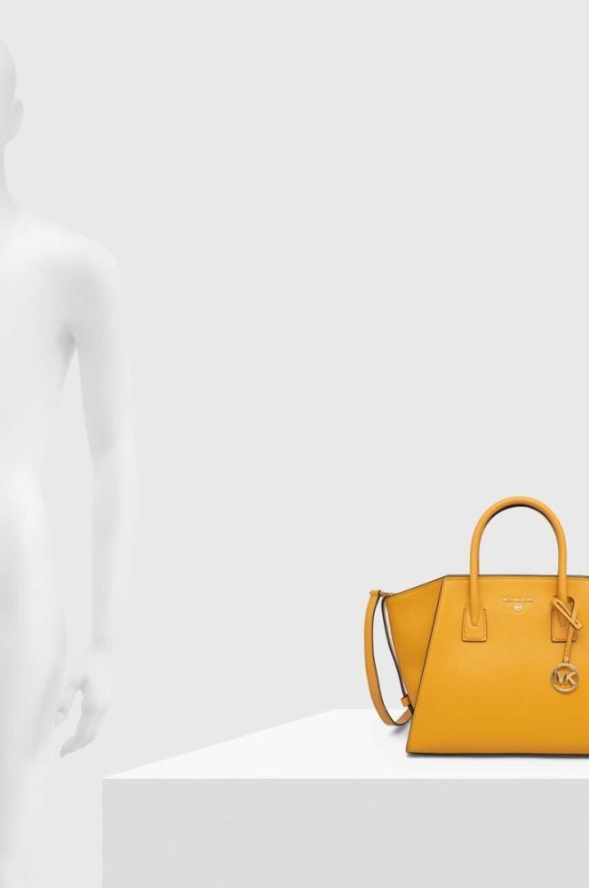 Шкіряна сумочка MICHAEL Michael Kors колір жовтий (3456509) фото 6