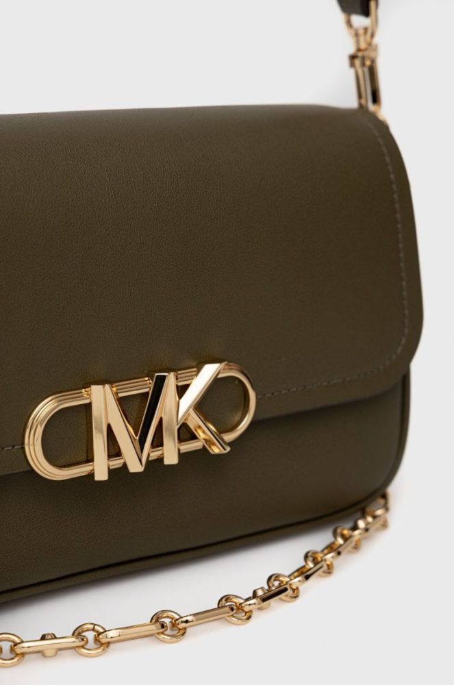 Шкіряна сумочка MICHAEL Michael Kors колір зелений (2666672) фото 4