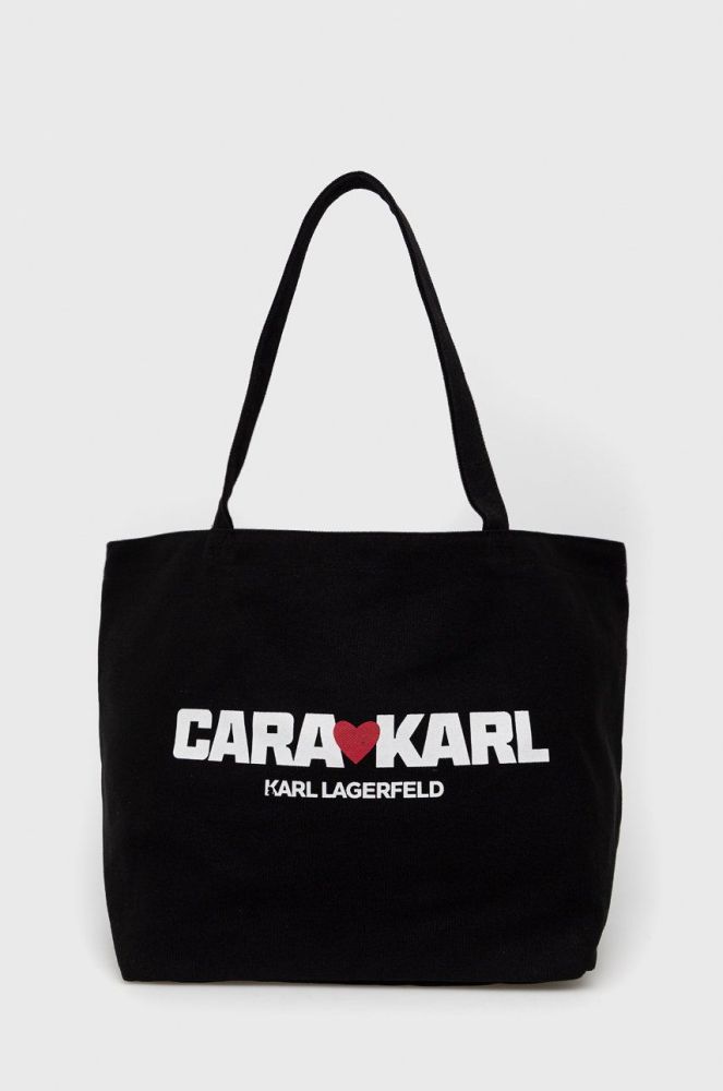 Сумочка Karl Lagerfeld Karl Lagerfeld X Cara Delevingne колір чорний