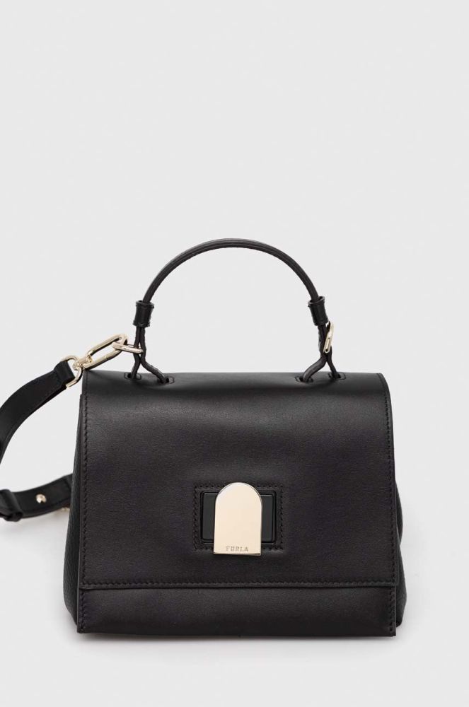 Шкіряна сумочка Furla Vitello колір чорний