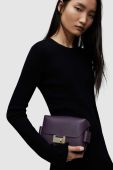 Шкіряна сумочка AllSaints колір фіолетовий