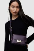 Шкіряна сумочка AllSaints колір фіолетовий