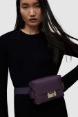 Шкіряна сумочка AllSaints колір фіолетовий