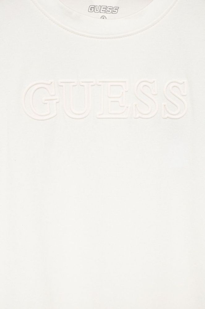 Дитяча футболка Guess колір білий з аплікацією (2421143) фото 3