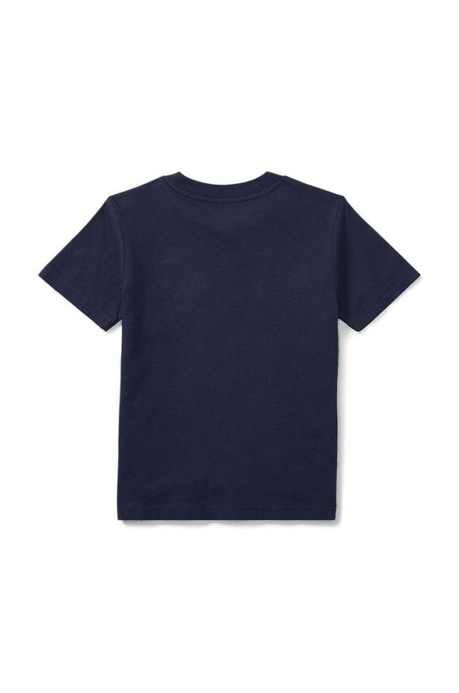 Дитяча бавовняна футболка Polo Ralph Lauren колір синій однотонний фото 2