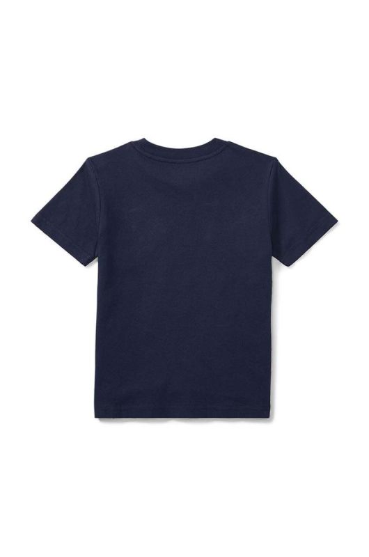 Дитяча бавовняна футболка Polo Ralph Lauren колір синій однотонний фото 2