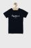 Дитяча бавовняна футболка Pepe Jeans колір синій з принтом (2599773)